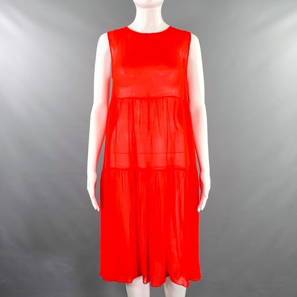 MAX MARA Size M Red See Through A-Line Dress - Picture 1 of 4